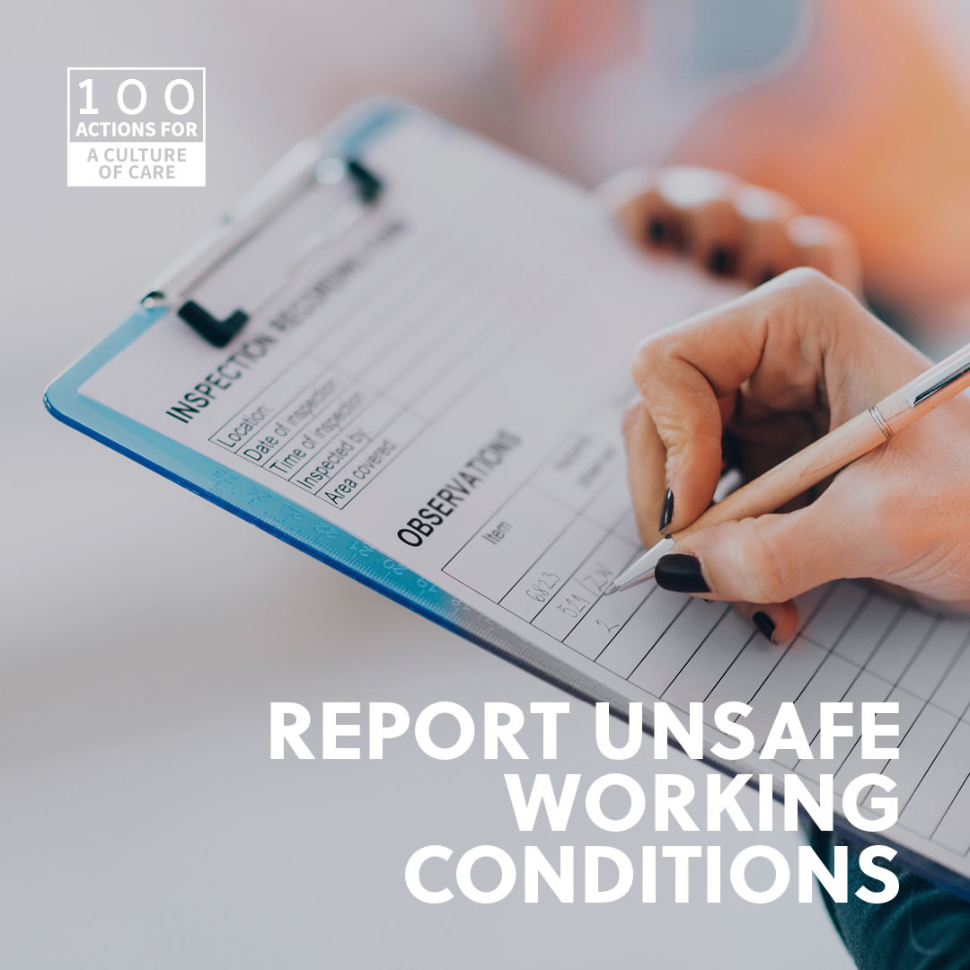 Report unsafe working conditions